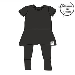 Front Opening Twirl Romper in Shadow | Bamboo Viscose