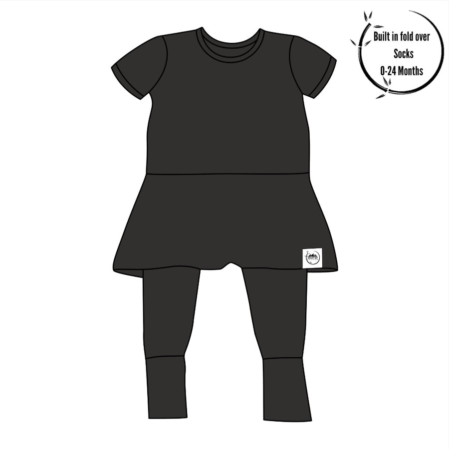Front Opening Twirl Romper in Shadow | Bamboo Viscose