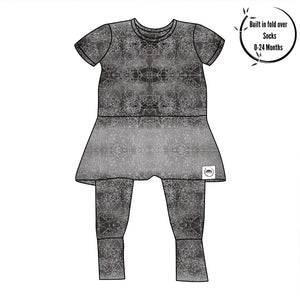 Front Opening Twirl Romper in O.G Stormy | Bamboo Viscose