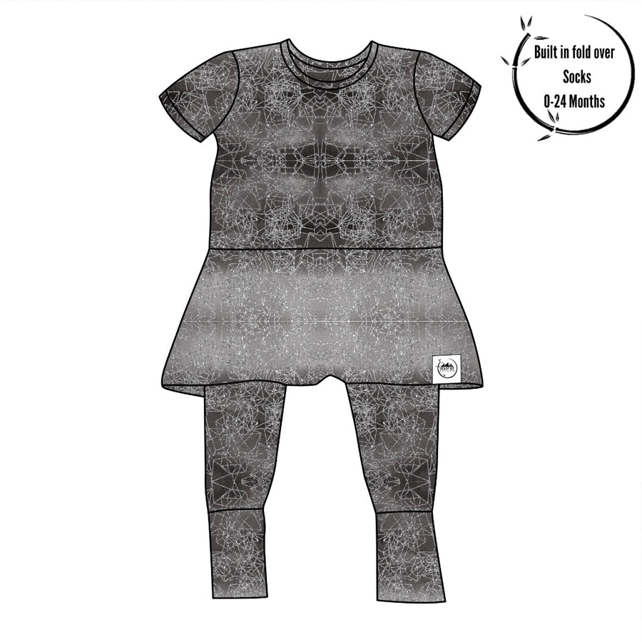 Front Opening Twirl Romper in O.G Stormy | Bamboo Viscose