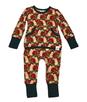 Front Opening Romper in Smell the Roses