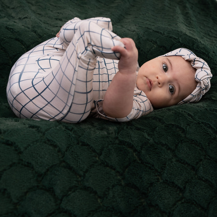 Front Opening Romper in Off the Grid | Bamboo Viscose