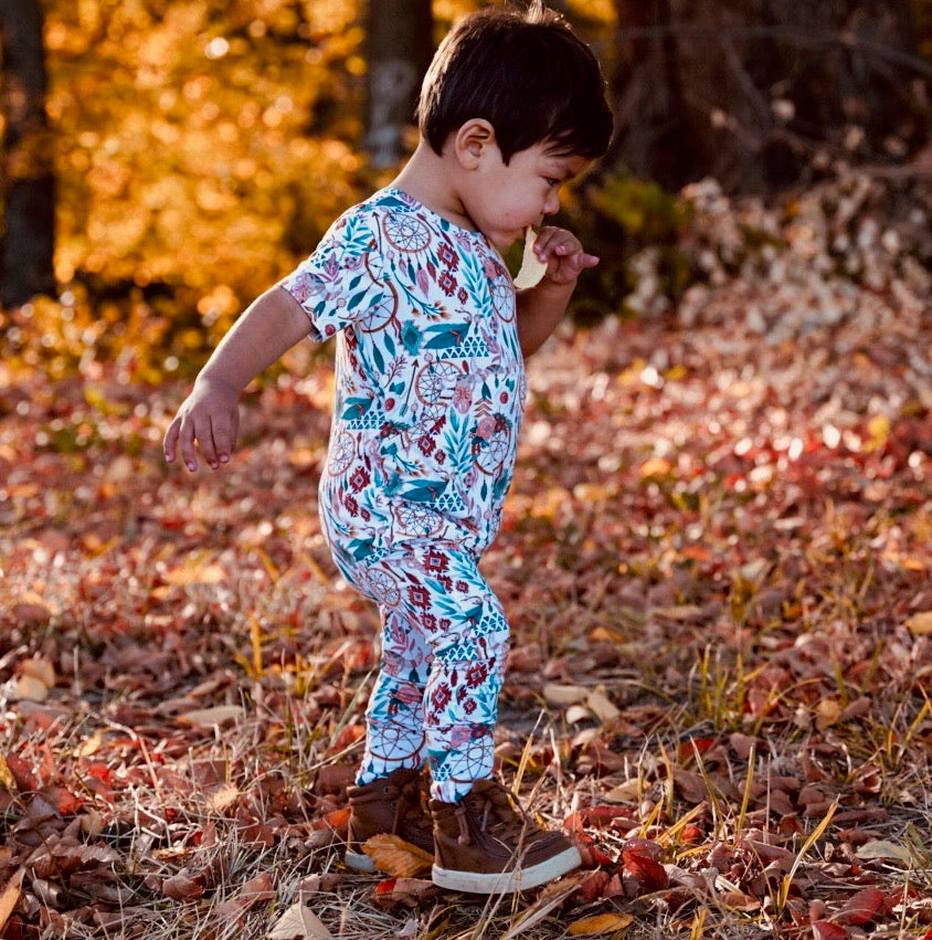 Front Opening Romper in Catching Dreams | Bamboo Viscose