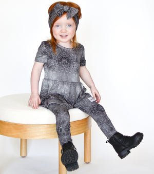 Front Opening Twirl Romper in O.G Stormy | Bamboo Viscose