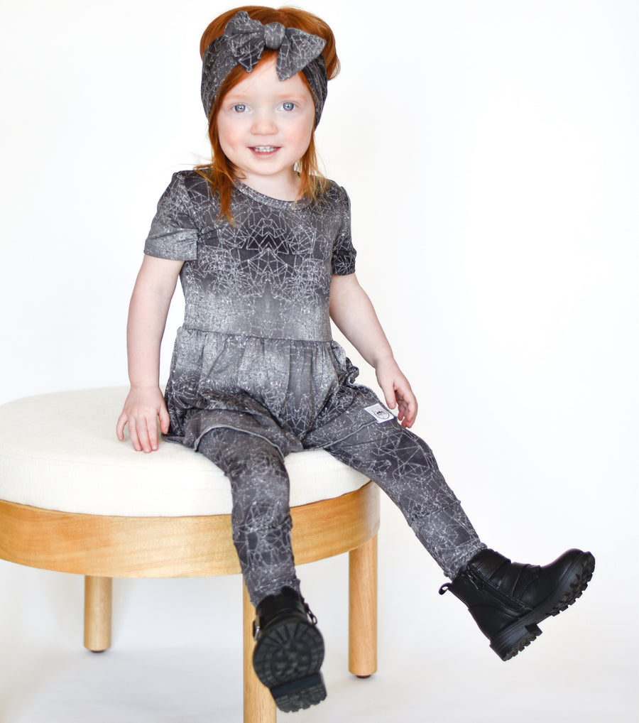 Front Opening Twirl Romper in O.G Stormy | Bamboo Viscose