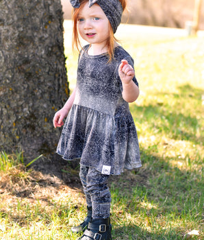 Front Opening Twirl Romper in O.G Stormy