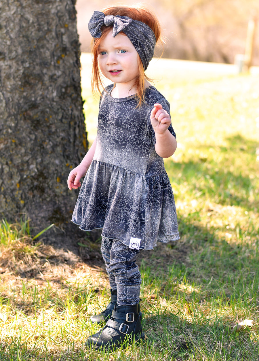 Front Opening Twirl Romper in O.G Stormy | Bamboo Viscose
