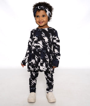 Front Opening Twirl Romper in Tie Dye