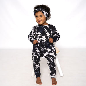 Front Opening Twirl Romper in Tie Dye | Bamboo Viscose
