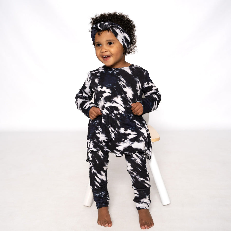 Front Opening Twirl Romper in Tie Dye | Bamboo Viscose