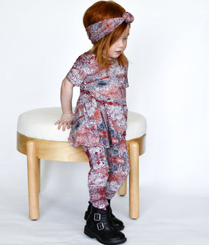 Front Opening Twirl Romper in Sunset | Bamboo Viscose