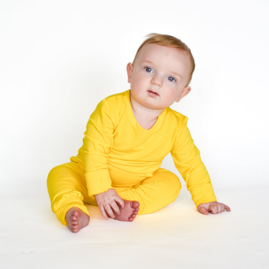Front Opening Romper in Sunshine | Bamboo Viscose