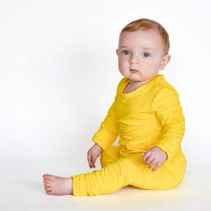 Front Opening Romper in Sunshine | Bamboo Viscose