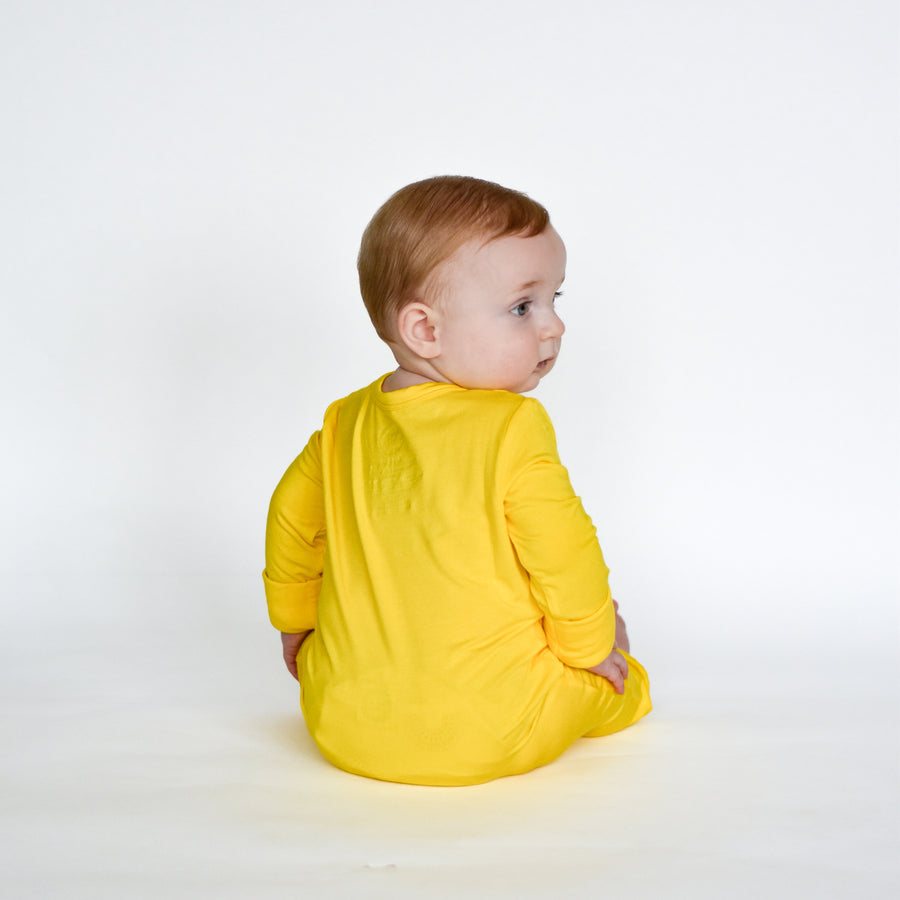 Front Opening Romper in Sunshine | Bamboo Viscose