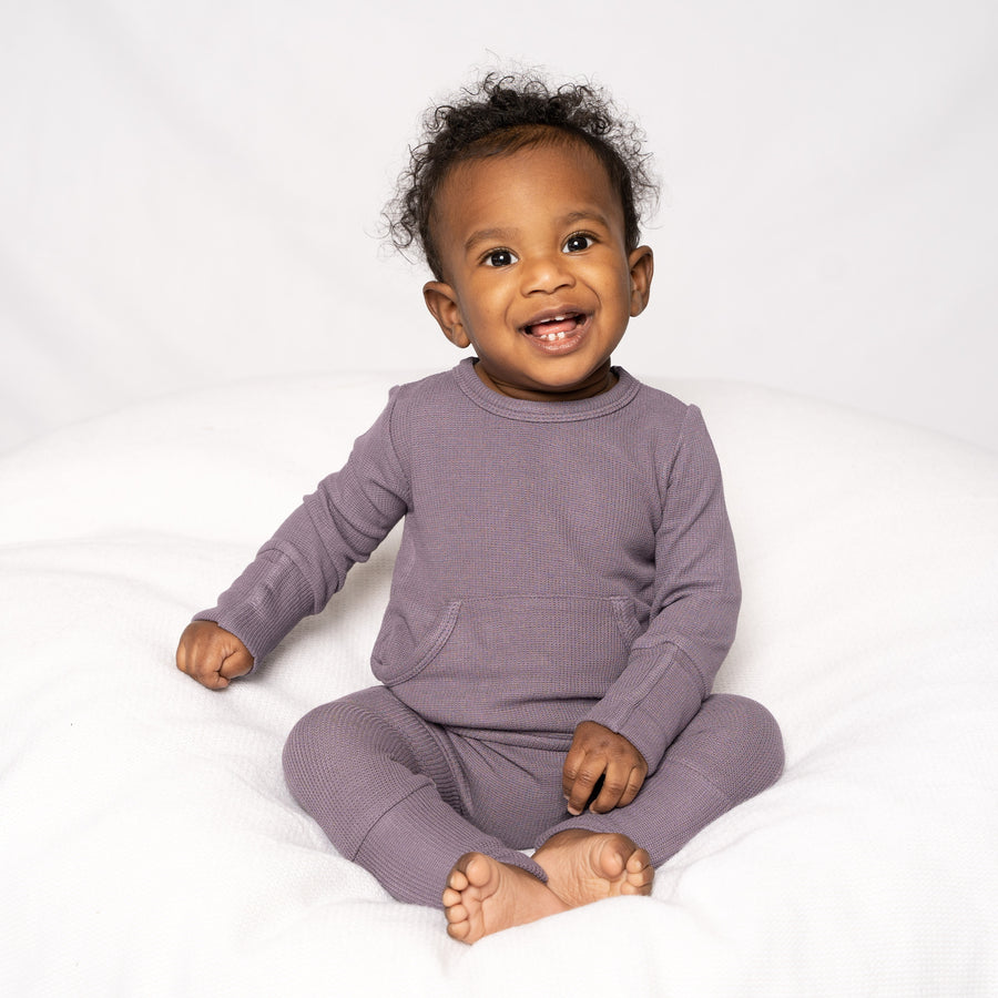 Front Opening Romper in Dusk | Bamboo Viscose