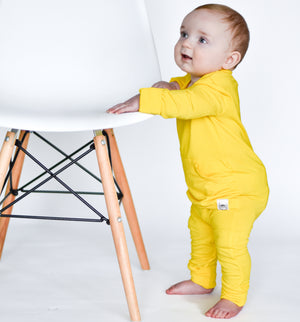 Front Opening Romper in Sunshine | Bamboo Viscose