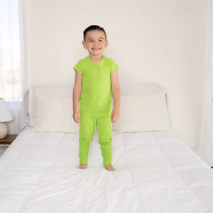 2 pc Loungewear Set in Lime | Waffle Bamboo Viscose