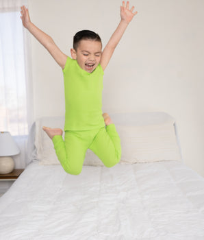 2 pc Loungewear Set in Lime | Waffle Bamboo Viscose