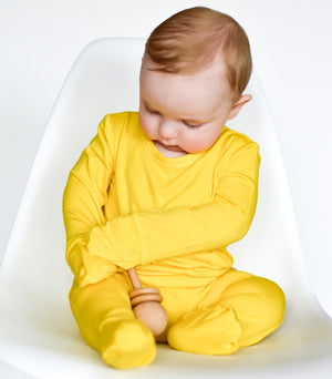 Front Opening Romper in Sunshine | Bamboo Viscose