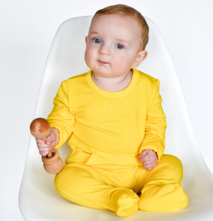 Front Opening Romper in Sunshine | Bamboo Viscose
