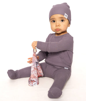 Front Opening Romper in Dusk | Bamboo Viscose