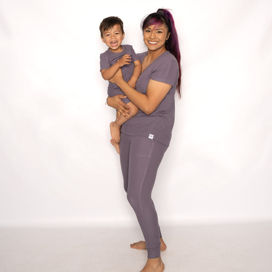 Women’s 2 pc Loungewear Set in Dusk | Bamboo Viscose Waffle
