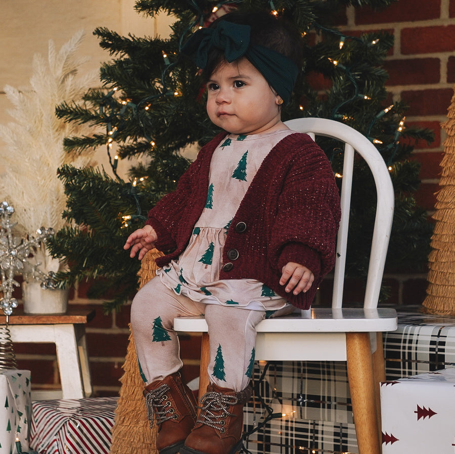 Front Opening Twirl Romper in Rustic Evergreens | Bamboo Viscose