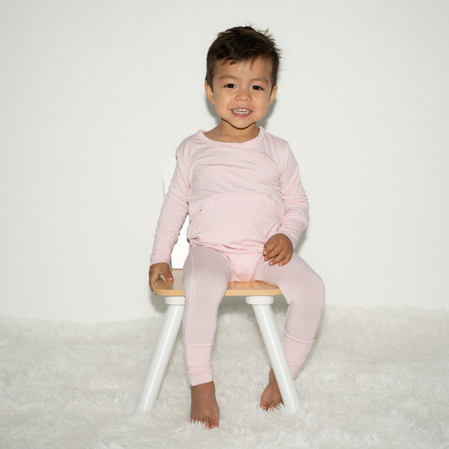 Front Opening Romper in Pink Lemonade | Bamboo Viscose