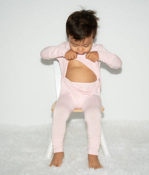 Front Opening Romper in Pink Lemonade