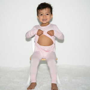 Front Opening Romper in Pink Lemonade | Bamboo Viscose