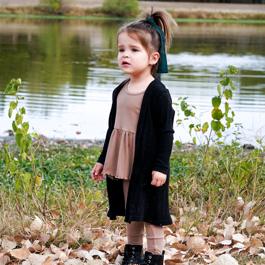 Front Opening Twirl Romper in Sandstone | Ribbed Bamboo Viscose