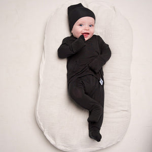 Front Opening Romper in Shadow | Bamboo Viscose