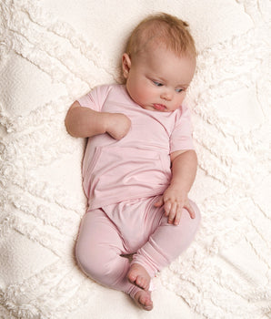 Front Opening Romper in Pink Lemonade