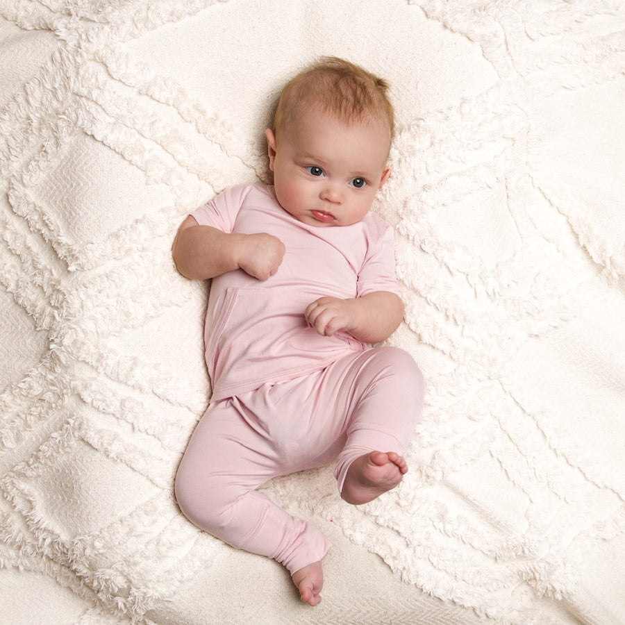 Front Opening Romper in Pink Lemonade | Bamboo Viscose