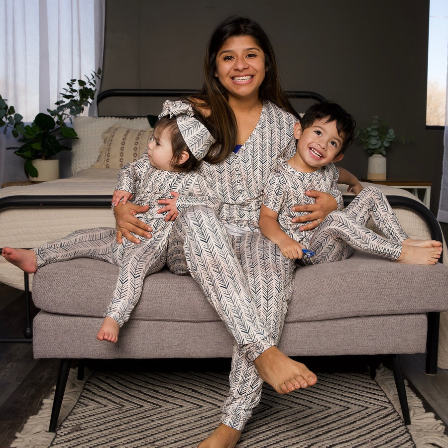 Women’s 2 pc Loungewear Set in Green Arrows | Bamboo Viscose
