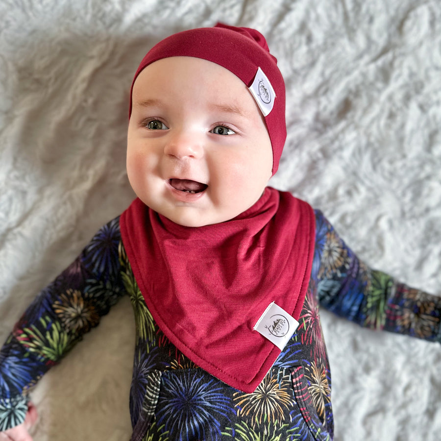 Bib in Holly Berry | Bamboo Viscose