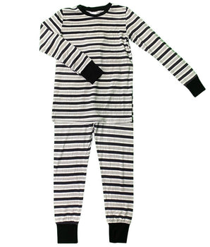 2 pc Loungewear Set in Striped Onyx | Bamboo Viscose