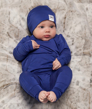 Front Opening Romper in Royal Blue