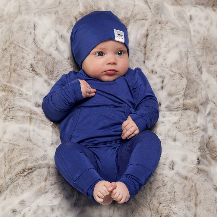 Front Opening Romper in Royal Blue | Bamboo Viscose