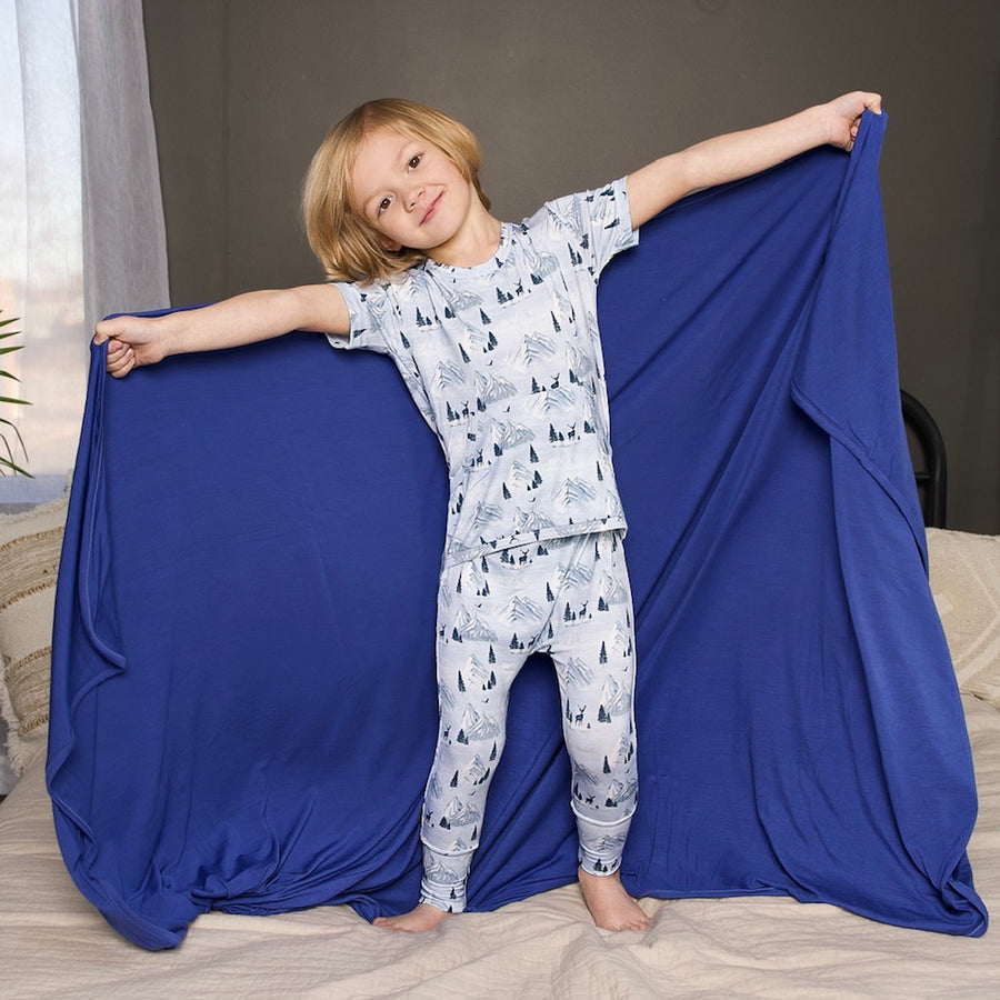 Front Opening Romper in Winter Mountains | Bamboo Viscose