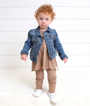 Front Opening Twirl Romper in Sandstone