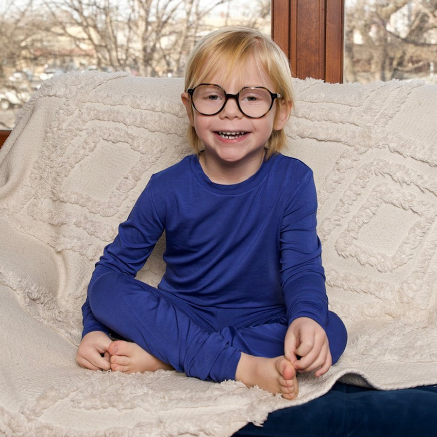 2 pc Loungewear Set in Royal Blue | Children's Bamboo Viscose