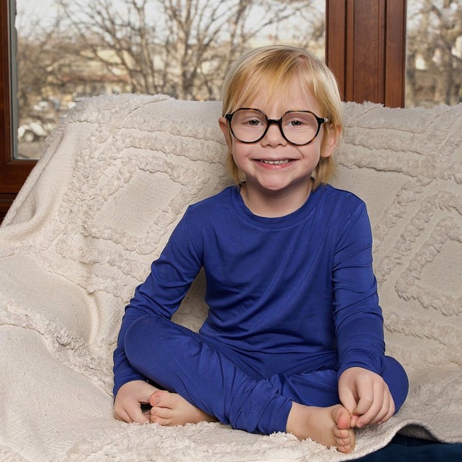 2 pc Loungewear Set in Royal Blue | Children's Bamboo Viscose