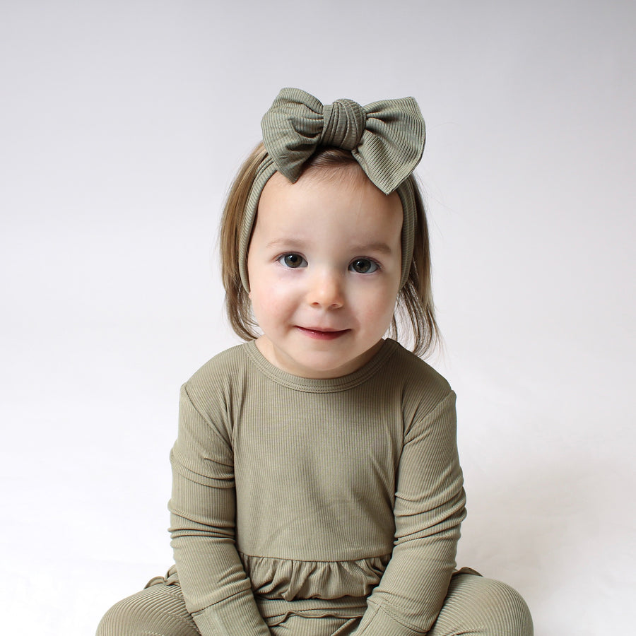 Headwrap in Moss | Ribbed Bamboo Viscose