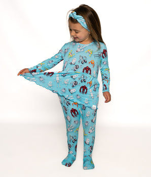 Front Opening Twirl Romper in Robots