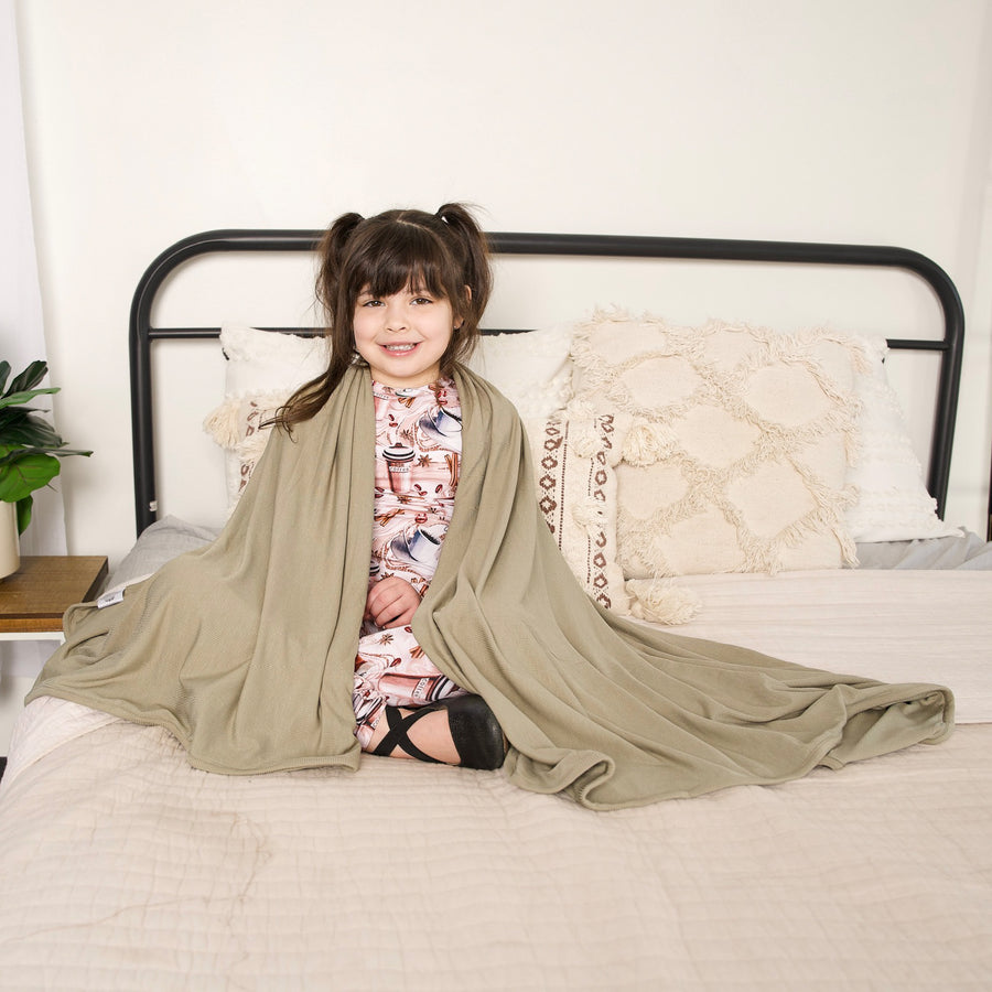 Blanket in Moss | Ribbed Bamboo Viscose