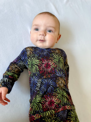 Front Opening Romper in Boom Baby | Bamboo Viscose