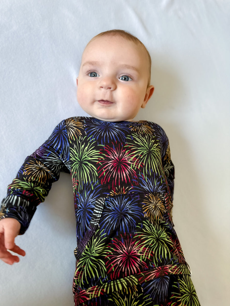 Front Opening Romper in Boom Baby | Bamboo Viscose
