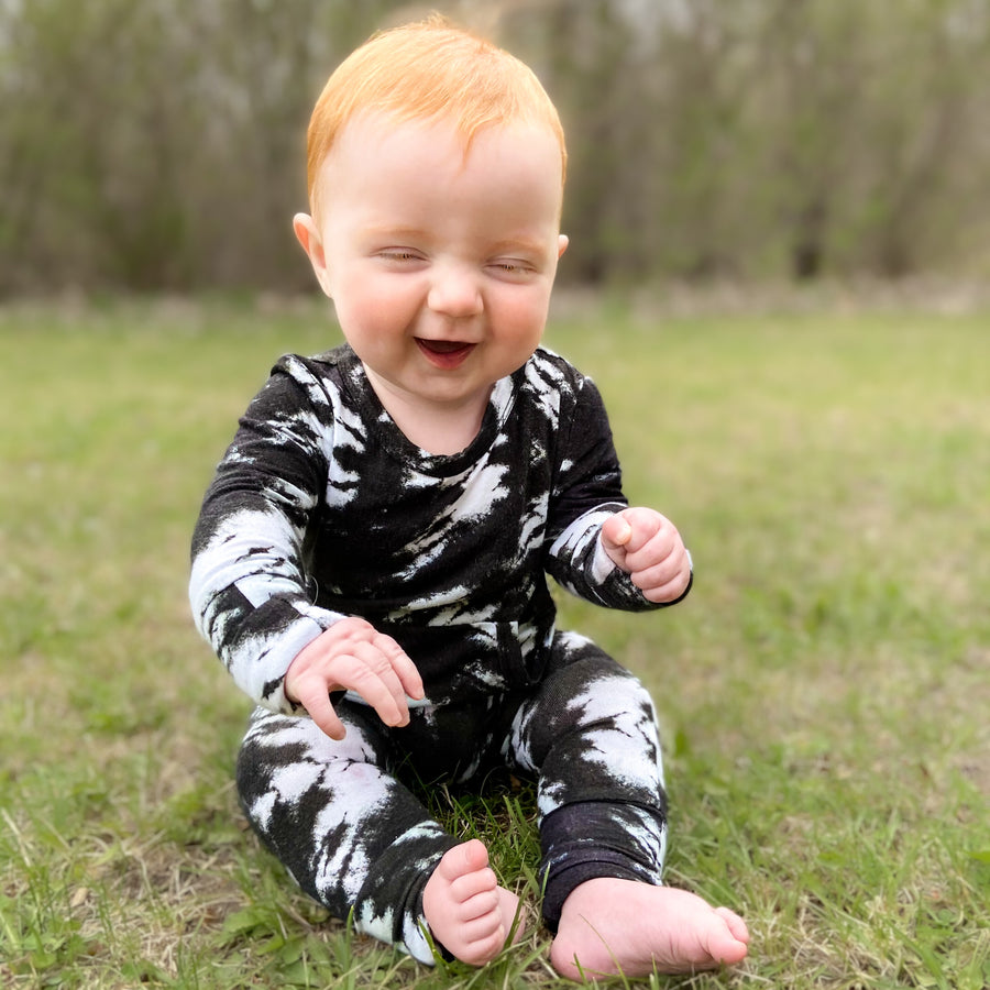 Front Opening Romper in Tie Dye | Bamboo Viscose