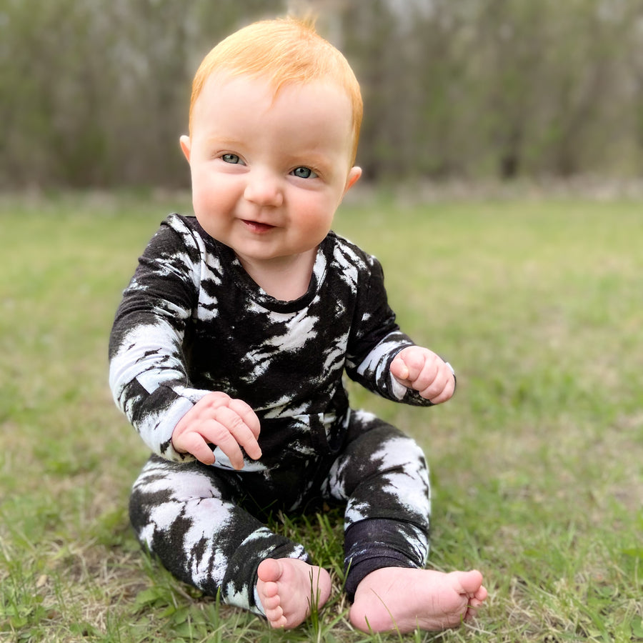 Front Opening Romper in Tie Dye | Bamboo Viscose
